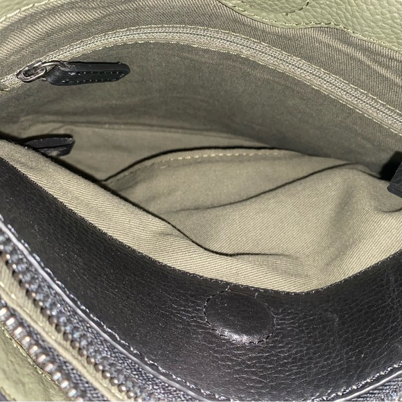 Leather Crossbody Pouch Clutch with Detachable Strap Green & Black - Picture 9 of 15